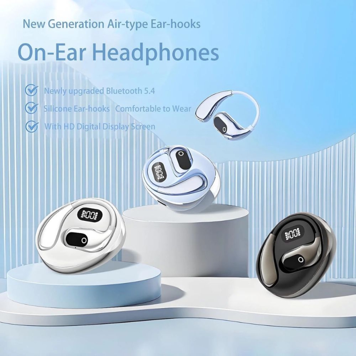 Ασύρματο Ακουστικό Bluetooth TREQA BT-55 Open-Ear με Θήκη Φόρτισης