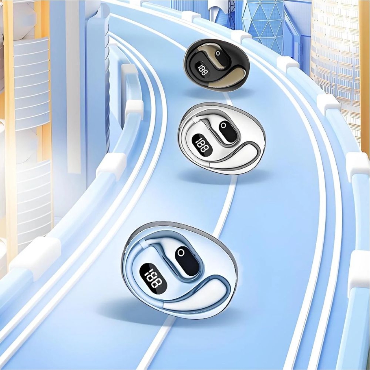 Ασύρματο Ακουστικό Bluetooth TREQA BT-55 Open-Ear με Θήκη Φόρτισης