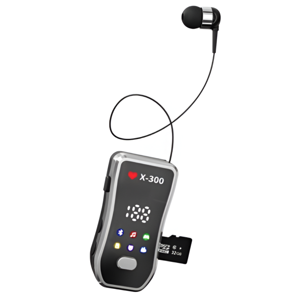 Ασύρματο Bluetooth Ακουστικό Clip-On με LED Οθόνη & TF Card X-300