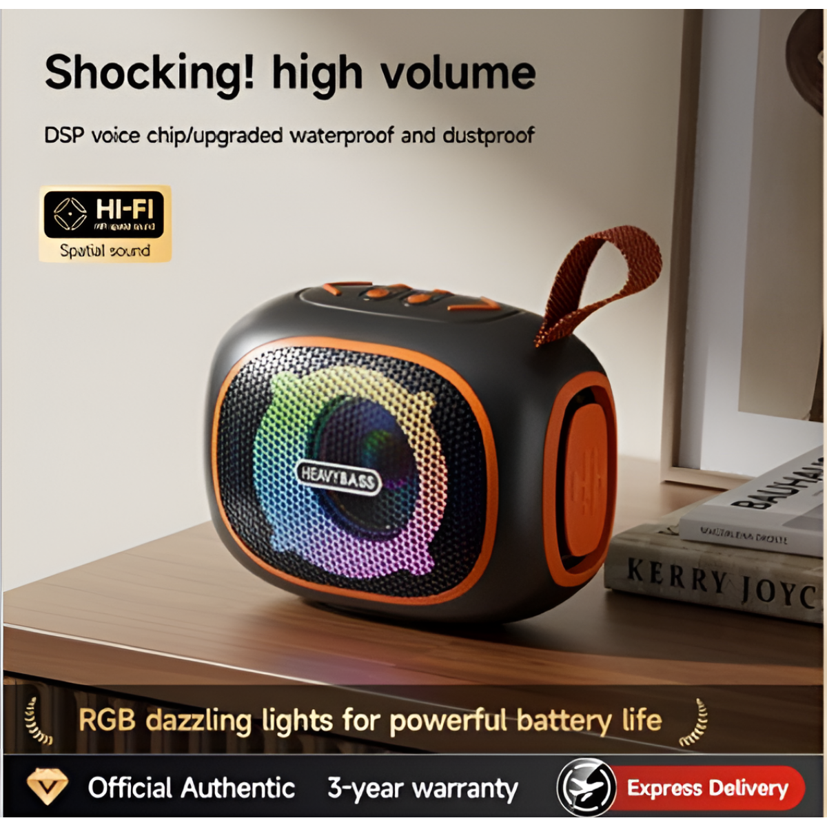 Ασύρματο Bluetooth Ηχείο με Heavy Bass, RGB Φωτισμό & Hands-Free Κλήσεις BASS-24 - Image 5