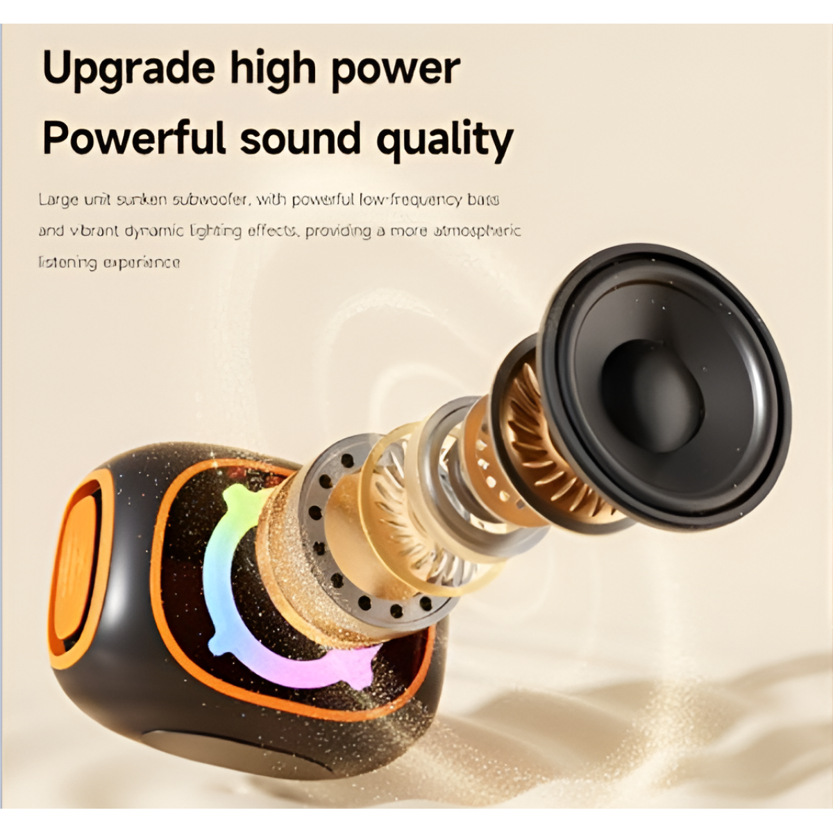 Ασύρματο Bluetooth Ηχείο με Heavy Bass, RGB Φωτισμό & Hands-Free Κλήσεις BASS-24 - Image 6