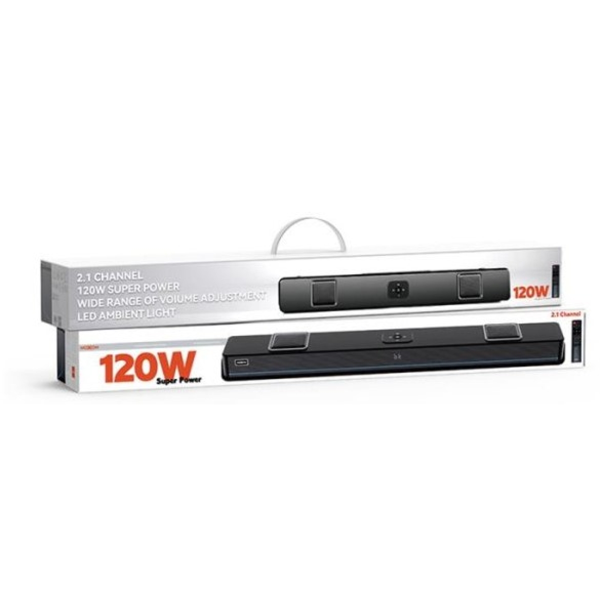 Ασύρματο Bluetooth Ηχείο Soundbar 2.1 120W με Extra Bass & LED Φωτισμό Moxom MX-SK108 - Image 3