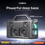 Ασύρματο Φορητό Ηχείο Bluetooth 5.3 120W με 2 Μικρόφωνα & RGB Moxom MX-SK89 - Image 3
