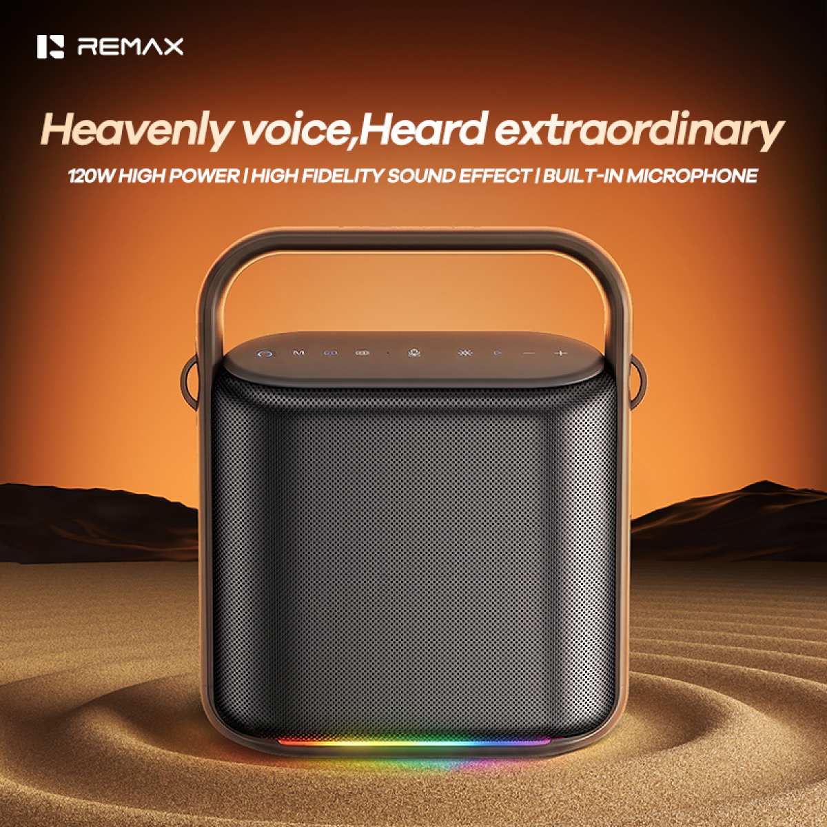 Ασύρματο Ηχείο Bluetooth 120W με Μικρόφωνο, RGB Φωτισμό & IPX4 Remax RB-MB23 - Image 2