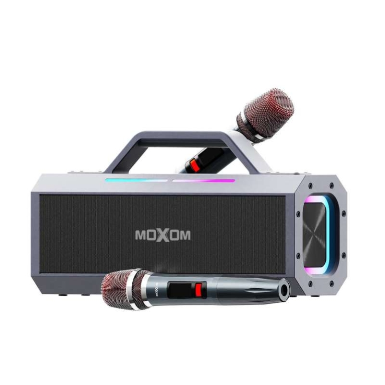 Ασύρματο Ηχείο Karaoke Bluetooth 5.3 150W με 2 Μικρόφωνα & RGB Φωτισμό Moxom MX-SK84