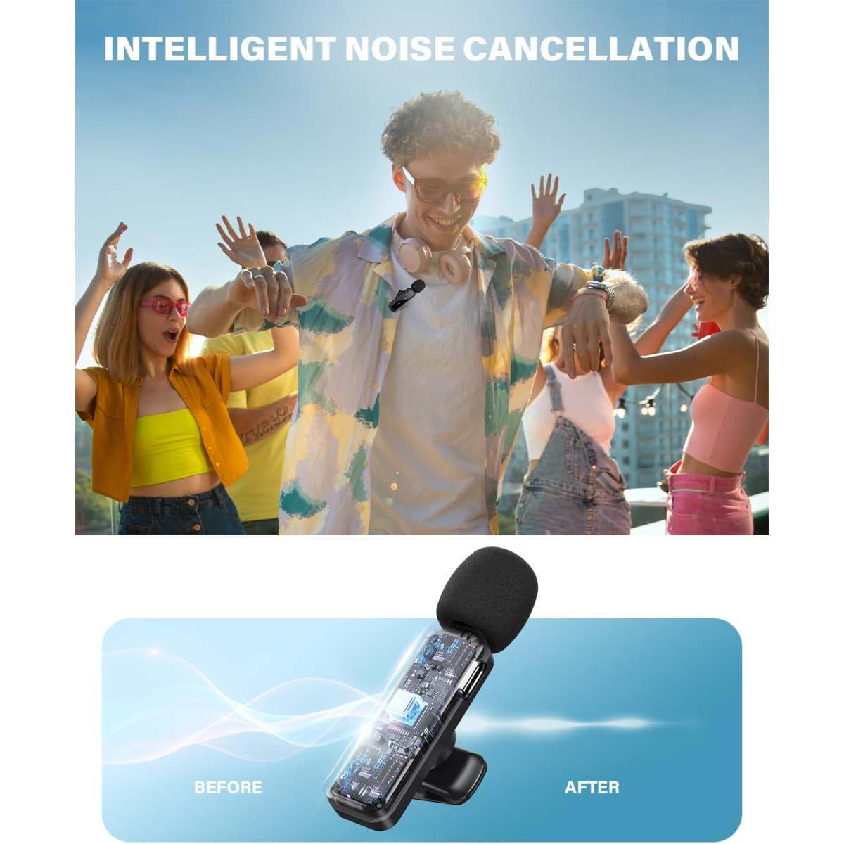 Ασύρματο Μικρόφωνο Πέτου USB Type-C με Δέκτη Plug & Play και ENC Noise Cancellation OTU AI501-C - Image 3