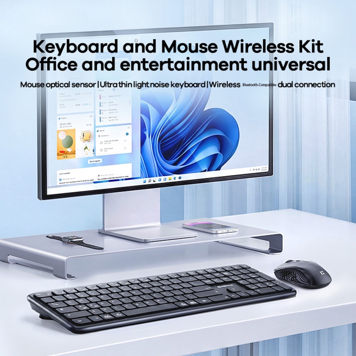 Ασύρματο Σετ Πληκτρολόγιο & Ποντίκι Bluetooth / 2.4G 1600 DPI Remax BT-07 - Image 7