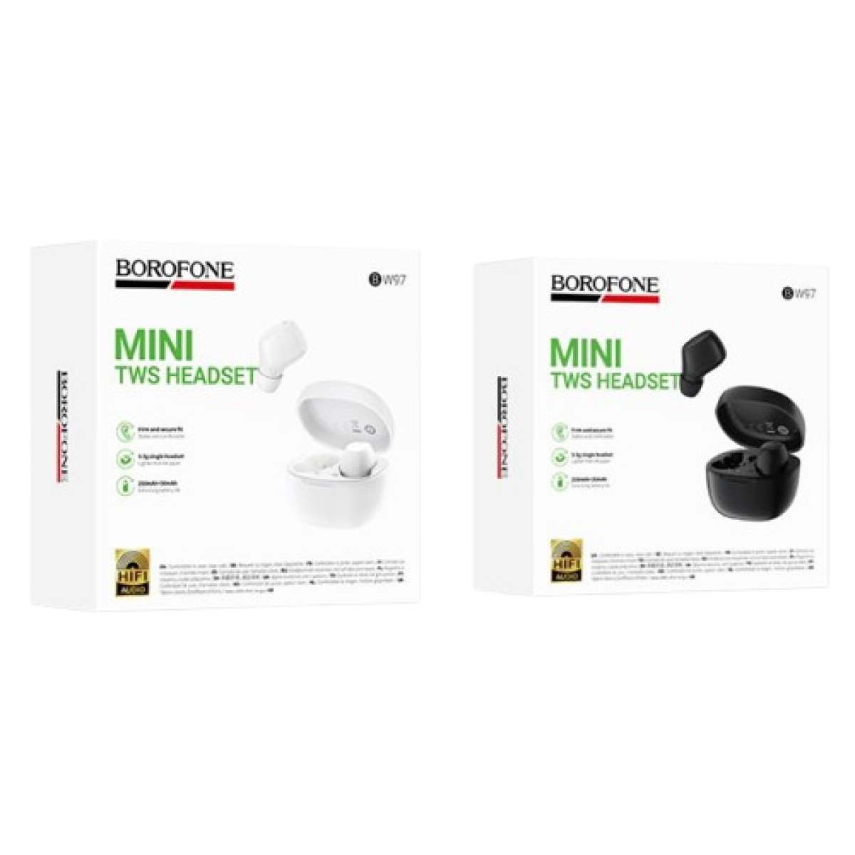 Clear TWS Ασύρματα In-Ear Ακουστικά Bluetooth 5.4 Μαύρα Borofone BW97 - Image 3