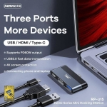 Docking Station USB-C με HDMI 4K, USB 3.0, Ethernet & PD 60W Remax RP-U15 - Image 2