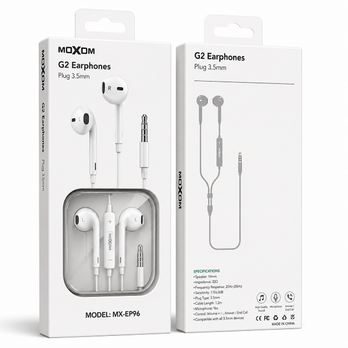 Ενσύρματα Ακουστικά 3.5mm με Μικρόφωνο MOXOM MX-EP96 - Image 6