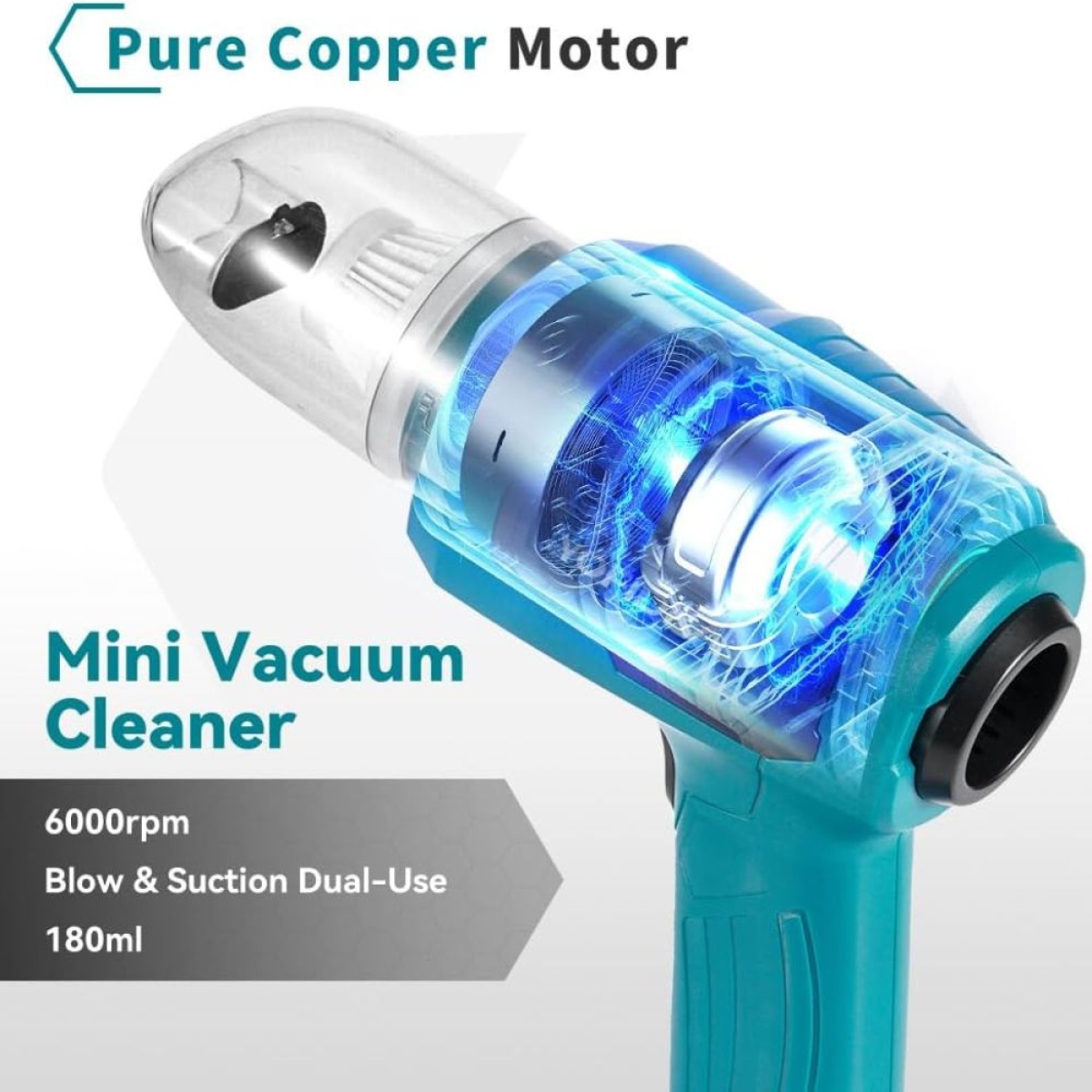 Επαναφορτιζόμενο Σκουπάκι Χειρός 5.000Pa 500W 5 σε 1