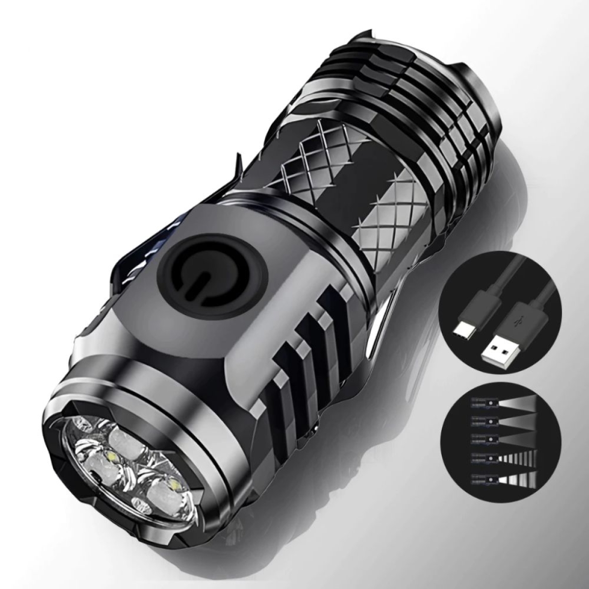 Επαναφορτιζόμενος Mini Φακός LED F-06 5 Λειτουργιών