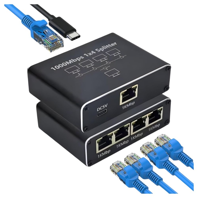 Ethernet Splitter RJ45 1 σε 4 Gigabit 1000Mbps