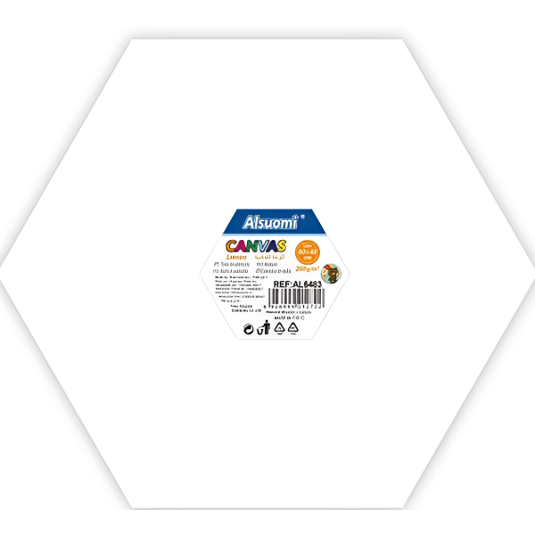 Εξάγωνος Τελαρωμένος Καμβάς Ζωγραφικής 280g 40x40cm Alsuomi AL6483