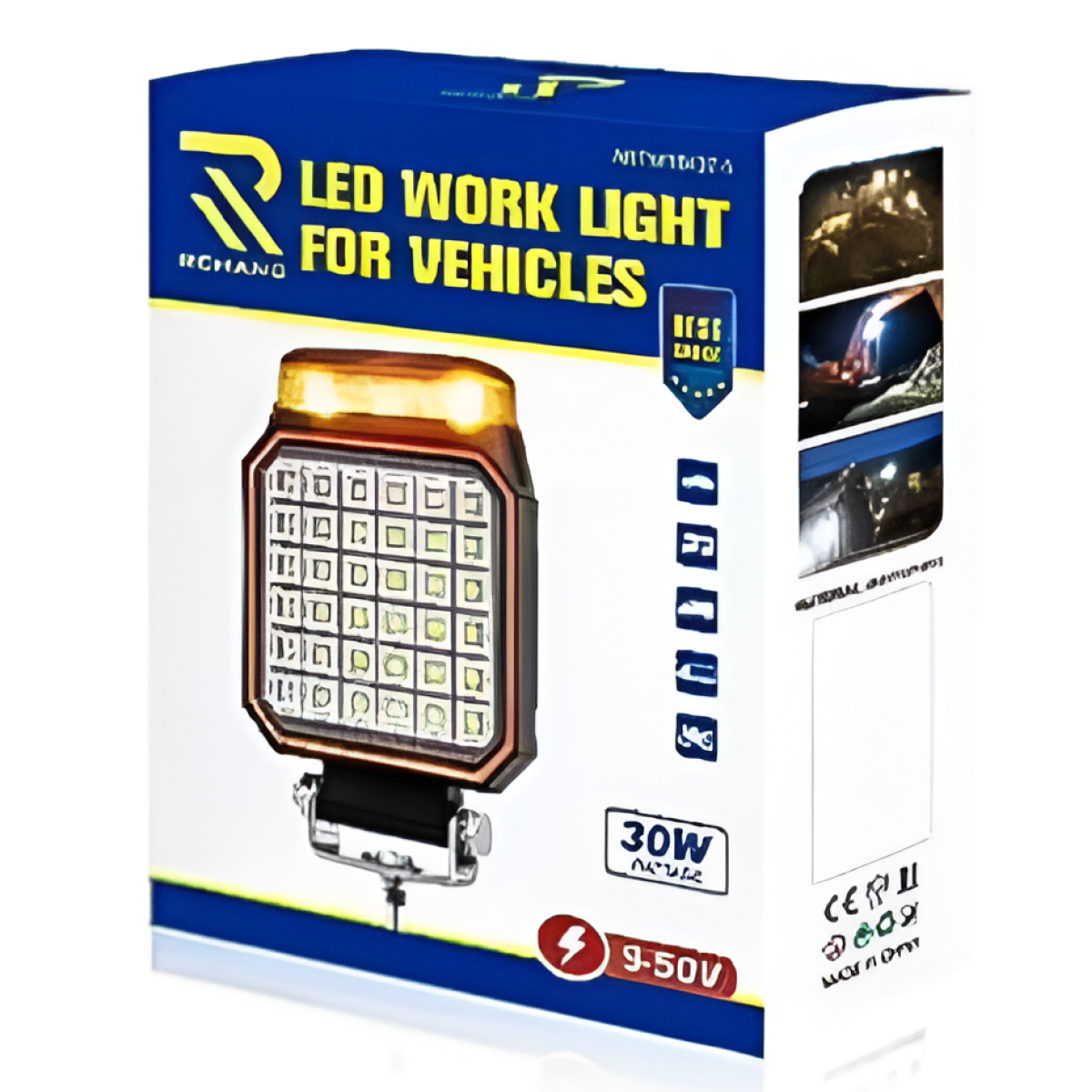Φανάρι Εργασίας LED 30W 9-50V με Φως Προειδοποίησης W18437-5