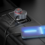 FM Transmitter Αυτοκινήτου με δυνατότητα σύνδεσης Bluetooth και USB Γκρί Hoco E72 - Image 4