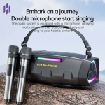 Φορητό Bluetooth Ηχείο Karaoke 60W με 2 Ασύρματα Μικρόφωνα RGB Awei KT28 - Image 3