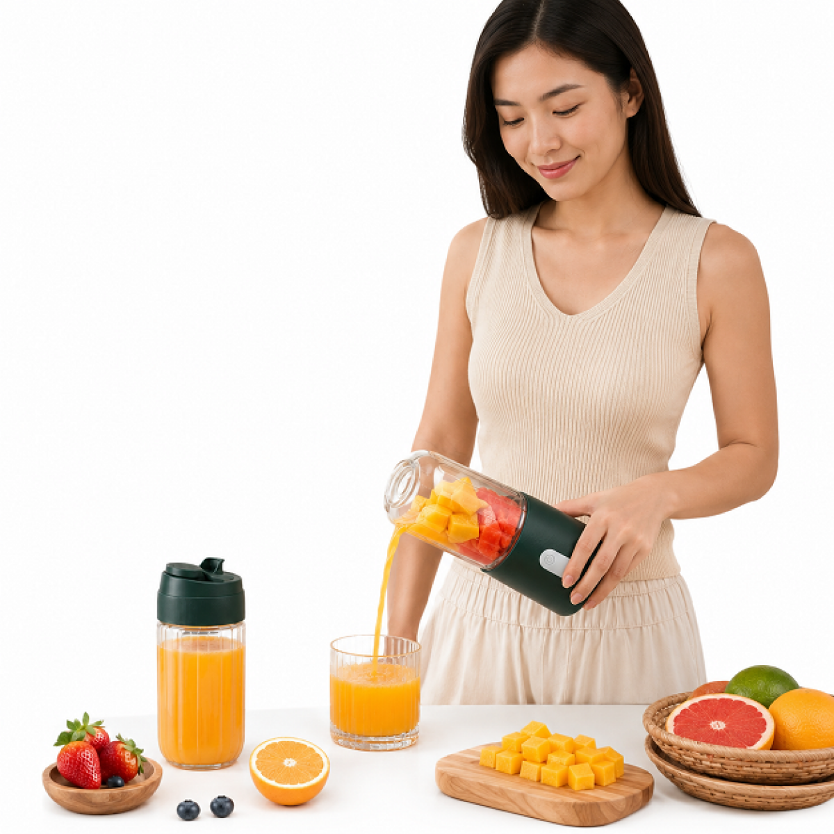 Φορητό Επαναφορτιζόμενο Blender & Αποχυμωτής 380ml με 2 Κύπελλα 17849-307 - Image 2