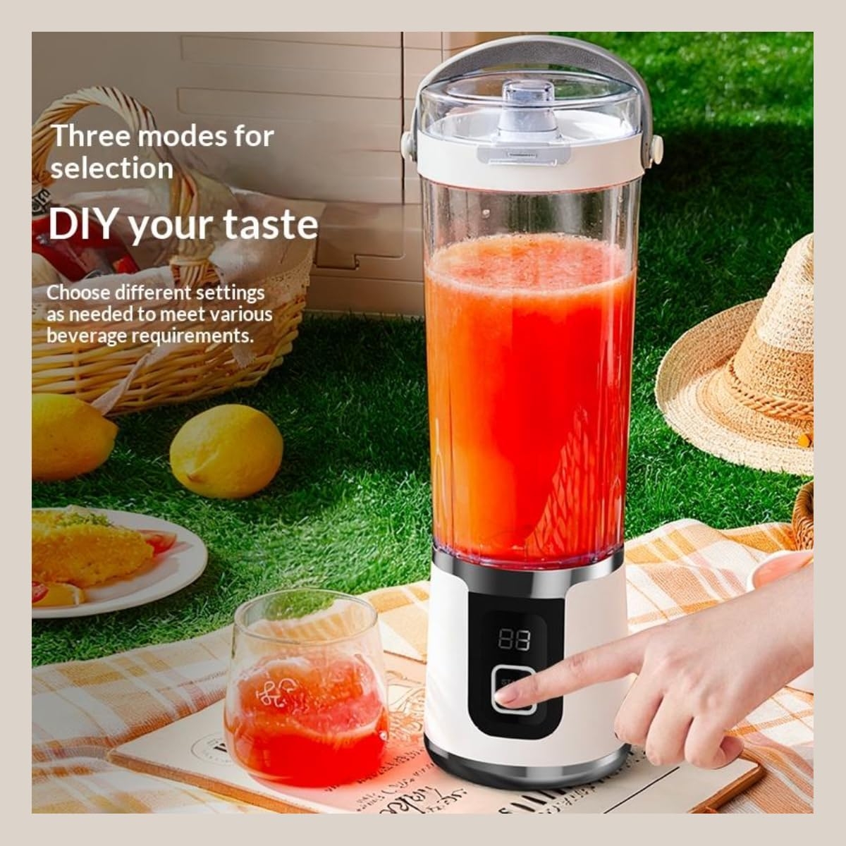 Φορητό Επαναφορτιζόμενο Blender & Αποχυμωτής 700ml HP-189 - Image 3