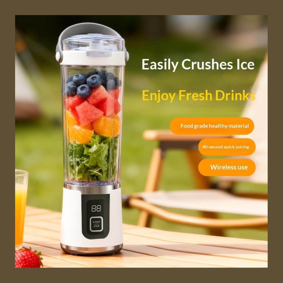 Φορητό Επαναφορτιζόμενο Blender & Αποχυμωτής 700ml HP-189 - Image 6