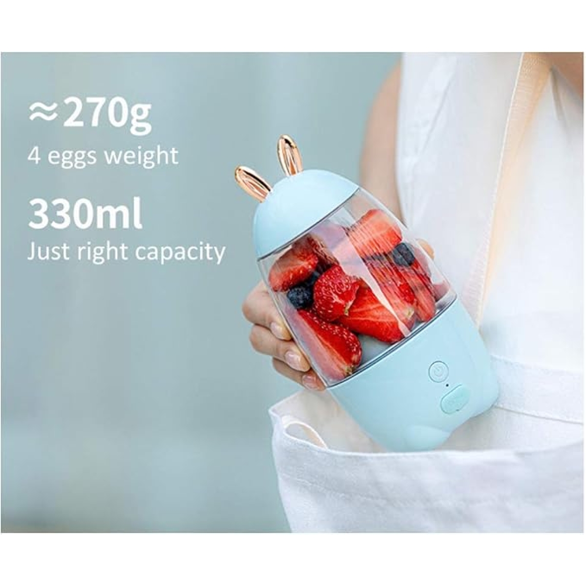 Φορητό Επαναφορτιζόμενο Μπλέντερ Smoothie Maker 300ml Andowl Q-JU21 - Image 5