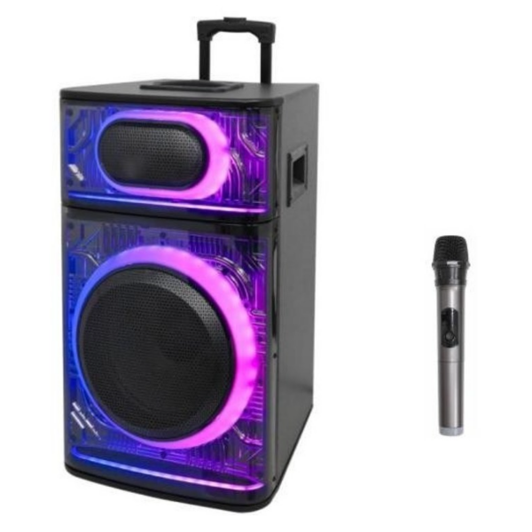 Φορητό Ηχείο 12" με Ασύρματο Μικρόφωνο, Bluetooth και LED Φωτισμό K7-12