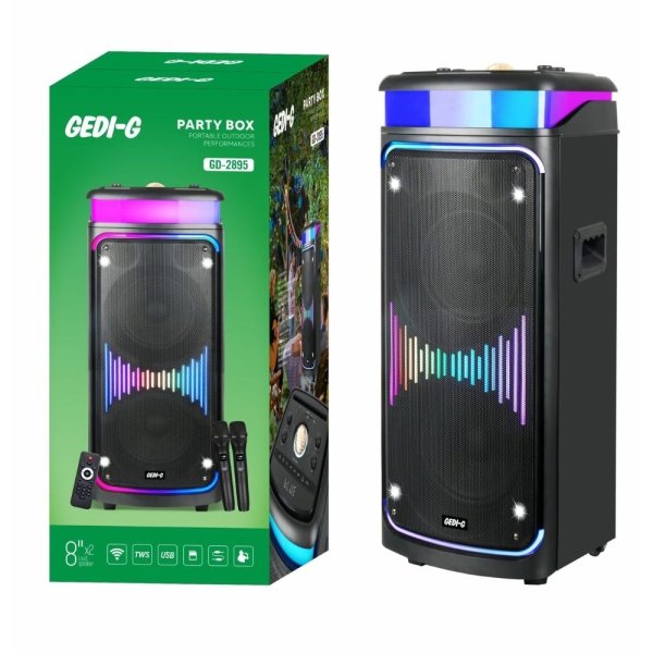 Φορητό Ηχείο Bluetooth GeDi GD-2895 60W με 2 Μικρόφωνα