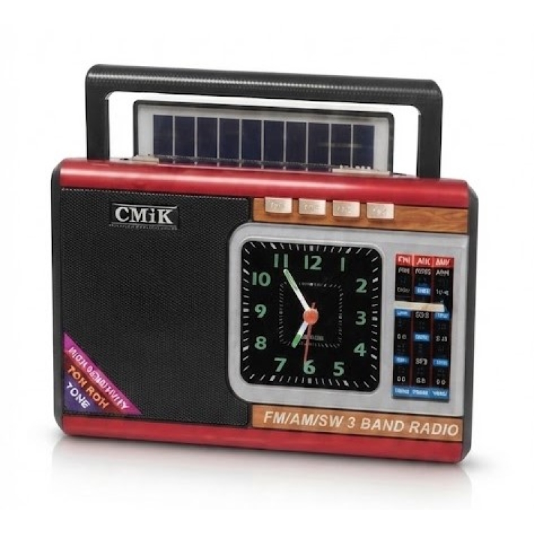 Φορητό Ραδιόφωνο AM/FM/SW με Φακό LED Ηλιακή Φόρτιση & Ρολόι CMiK MK-394