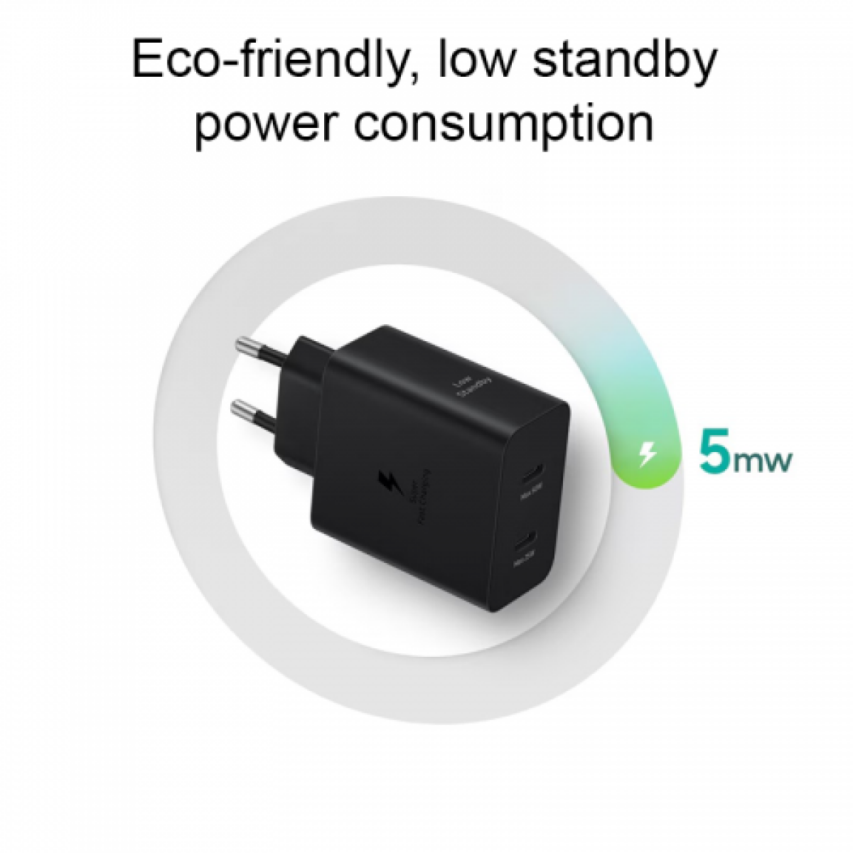 Φορτιστής Πρίζας 50W με 2x USB-C και Καλώδιο USB-C - Image 4