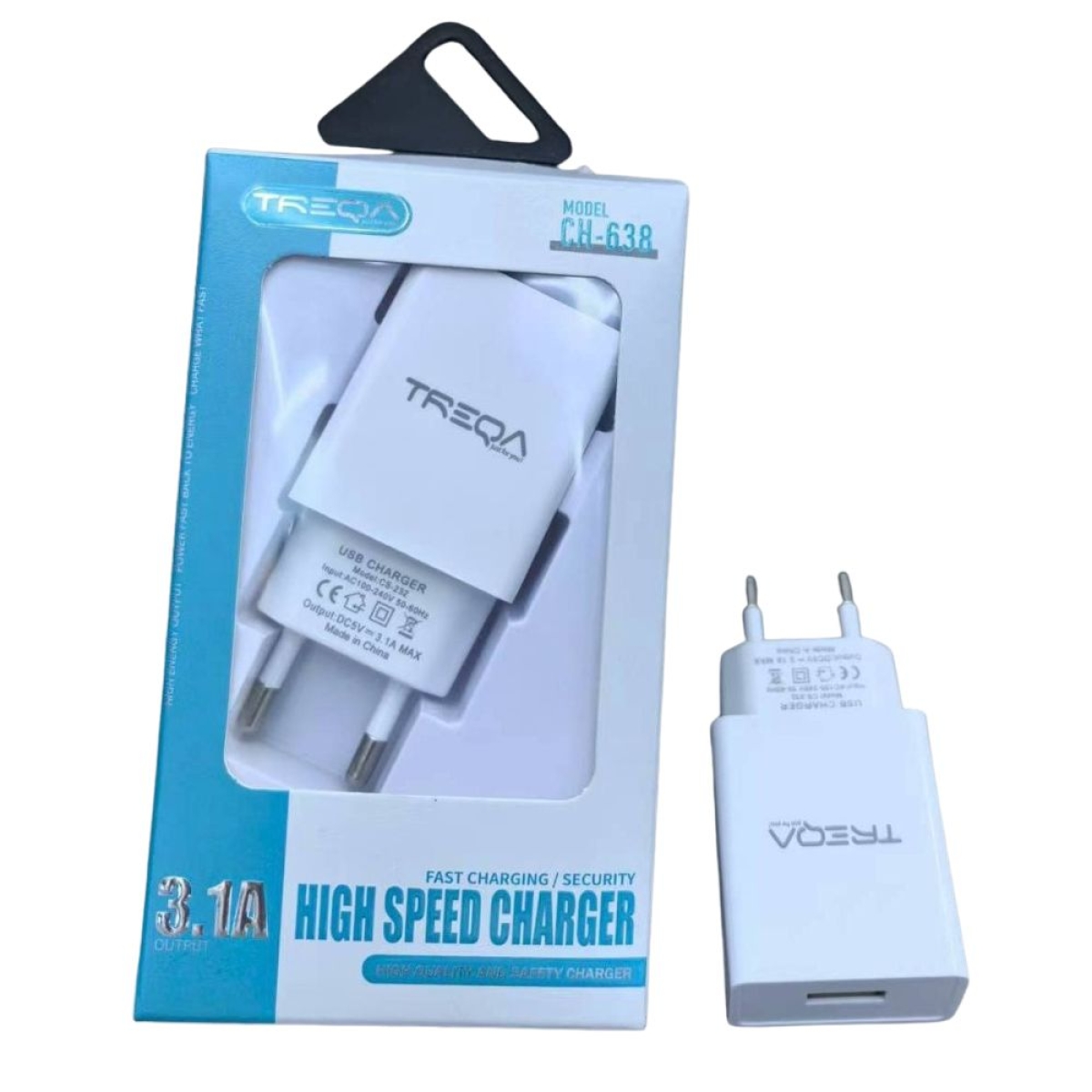 Φορτιστής Τοίχου TREQA CH-638 USB-A 3.1A Λευκός