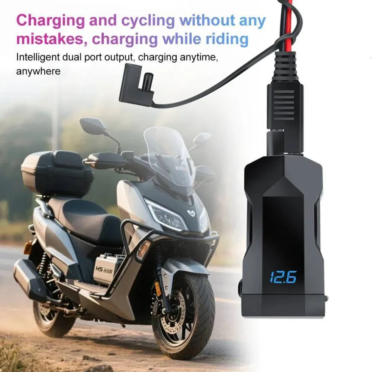 Φορτιστής USB & USB-C PD 30W Μοτοσυκλέτας Αδιάβροχος W17580-5 - Image 2