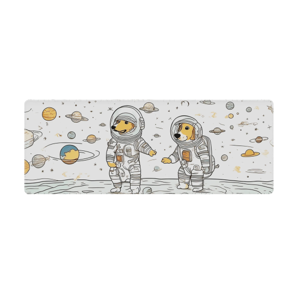 Gaming Mouse Pad XXL 76x30cm με Σχέδιο Σκύλοι Αστροναύτες
