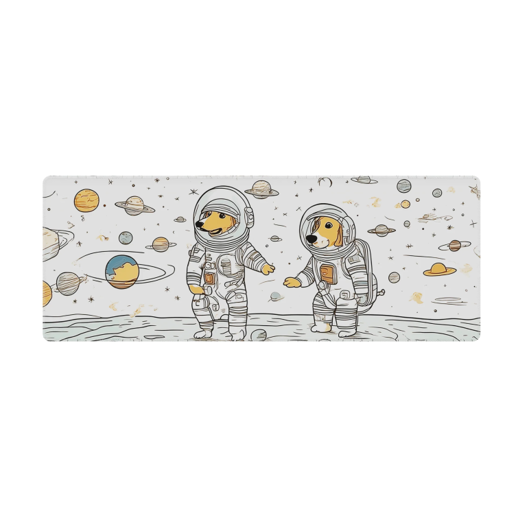Gaming Mouse Pad XXL 76x30cm με Σχέδιο Σκύλοι Αστροναύτες