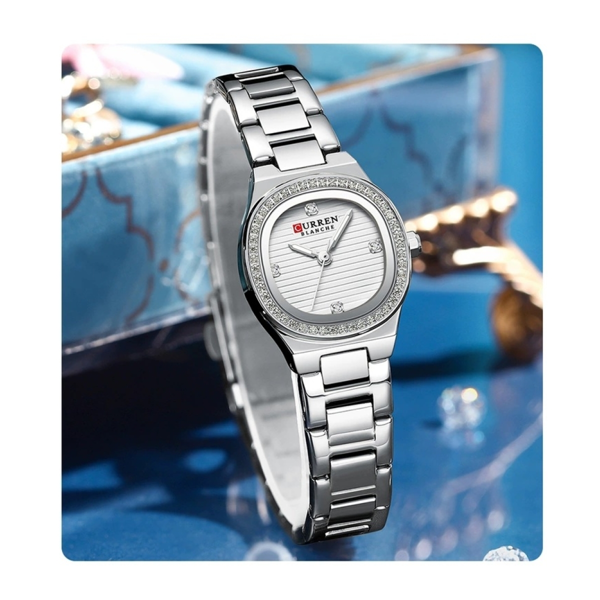 Γυναικείο Αναλογικό Ρολόι 25mm Quartz με Ατσάλινο Μπρασελέ Curren 9101-2 - Image 3