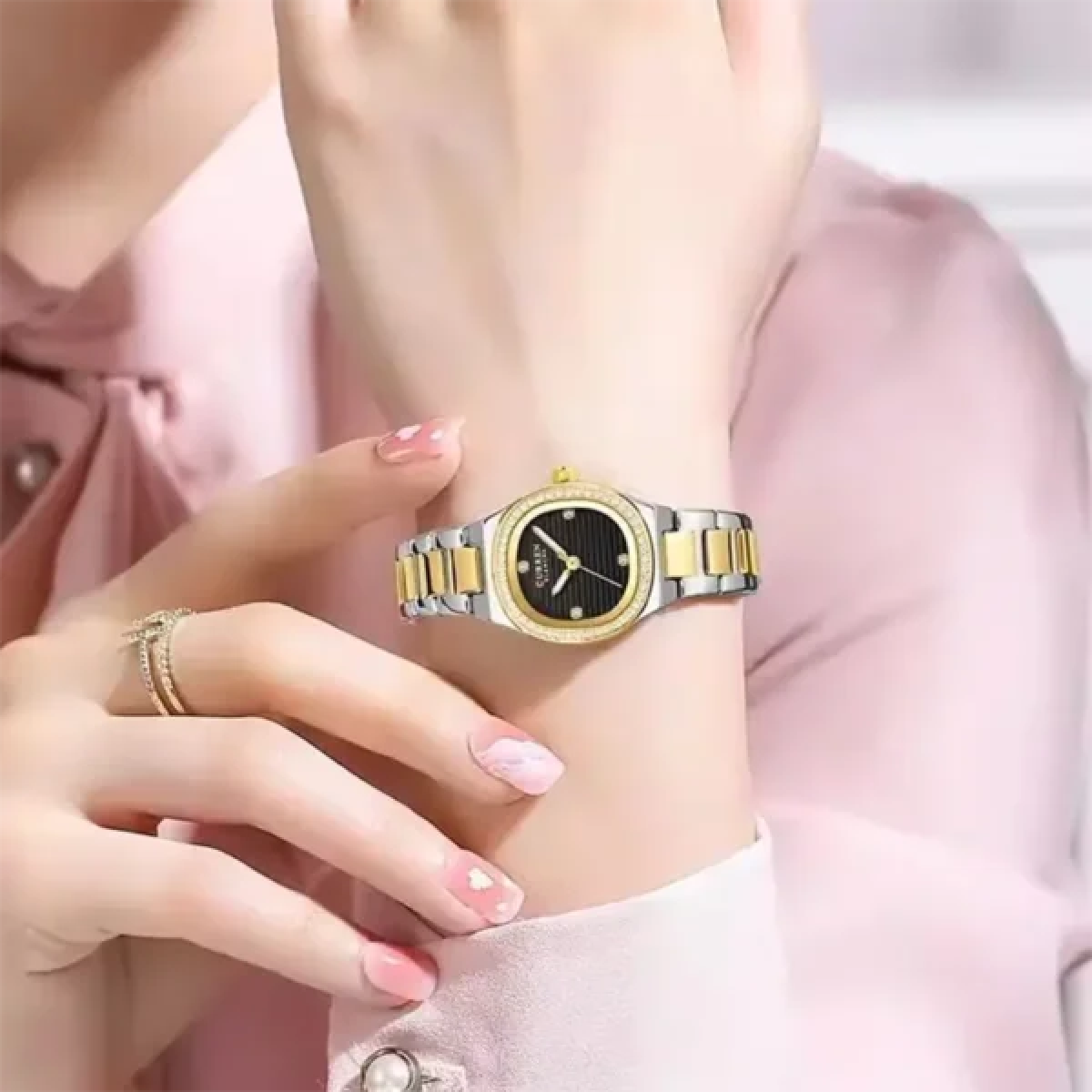 Γυναικείο Αναλογικό Ρολόι 25mm Quartz με Ατσάλινο Μπρασελέ Curren 9101-3 - Image 2