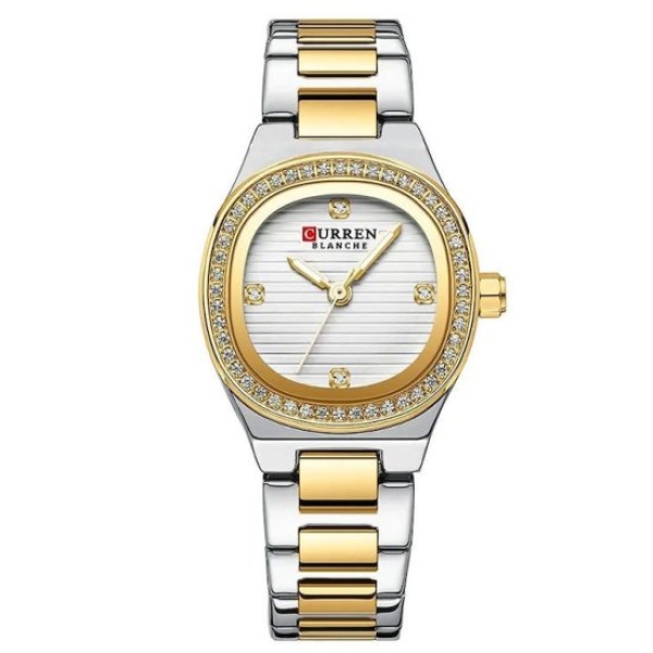 Γυναικείο Αναλογικό Ρολόι 25mm Quartz με Δίχρωμο Ατσάλινο Μπρασελέ Curren 9101-1