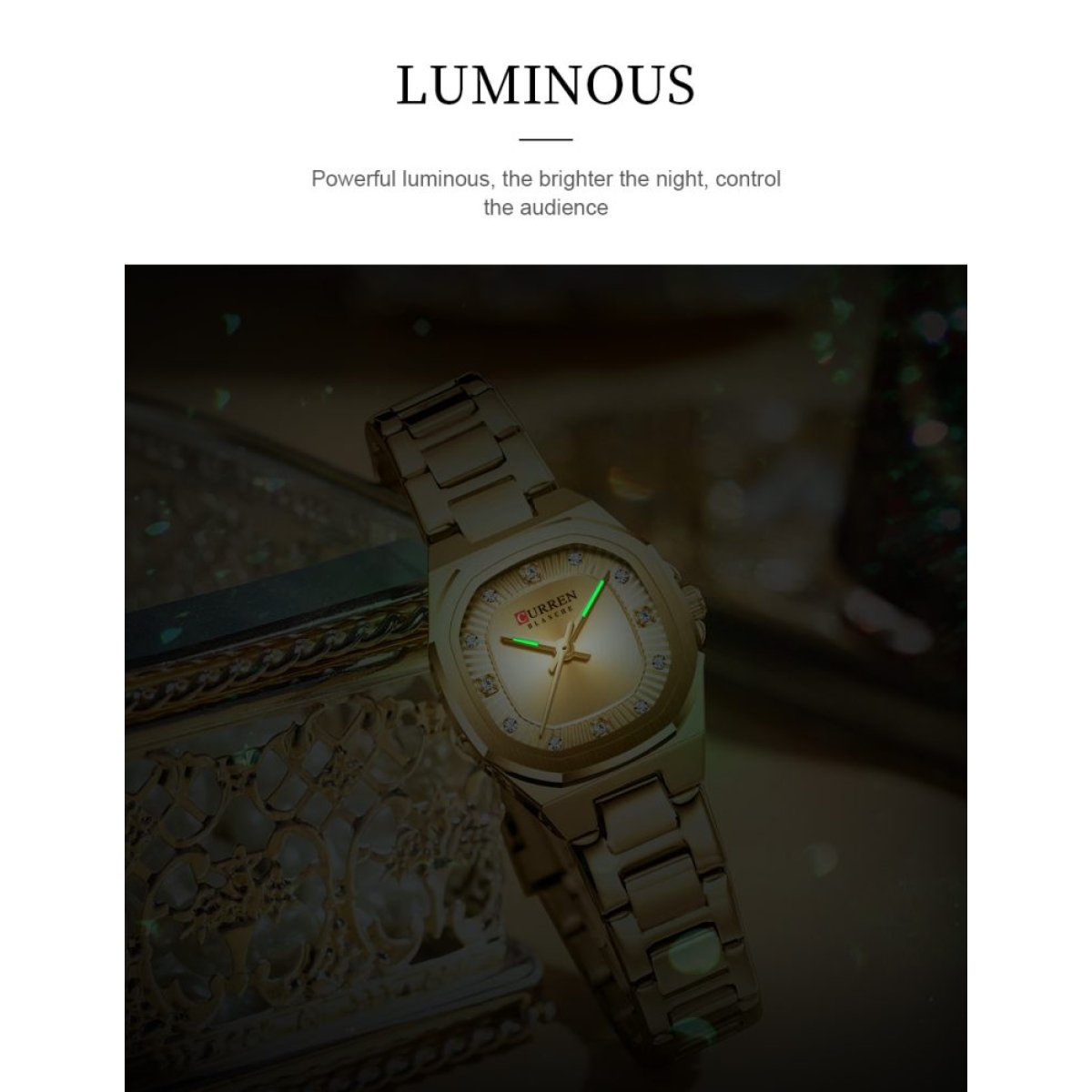 Γυναικείο Αναλογικό Ρολόι 25mm Quartz με Δίχρωμο Ατσάλινο Μπρασελέ Curren 9104-1 - Image 3