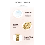 Γυναικείο Αναλογικό Ρολόι 25mm Quartz με Δίχρωμο Ατσάλινο Μπρασελέ Curren 9104-1 - Image 2