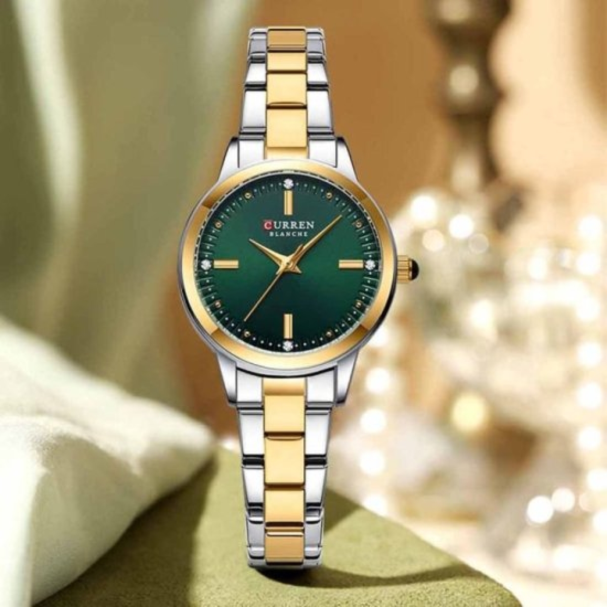 Γυναικείο Αναλογικό Ρολόι 28mm Quartz με Δίχρωμο Ατσάλινο Μπρασελέ Curren 9094-1 - Image 3