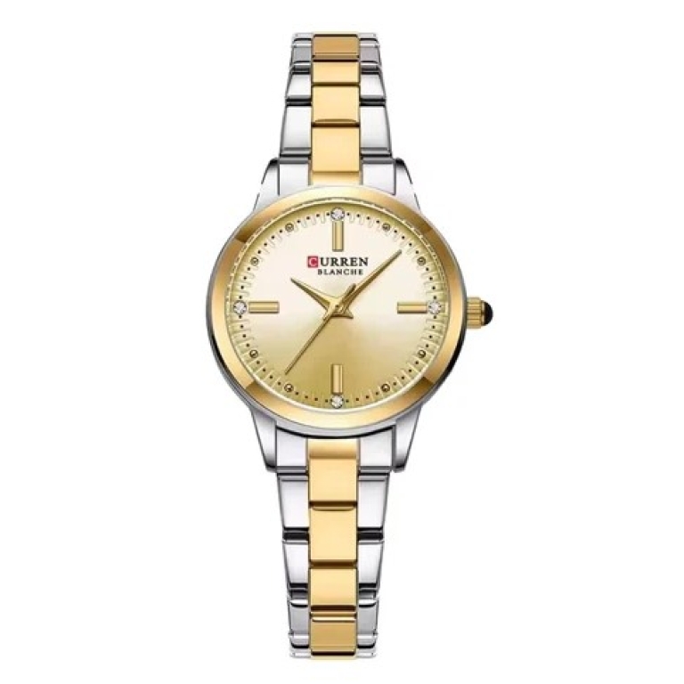 Γυναικείο Αναλογικό Ρολόι 28mm Quartz με Δίχρωμο Ατσάλινο Μπρασελέ Curren 9094-2