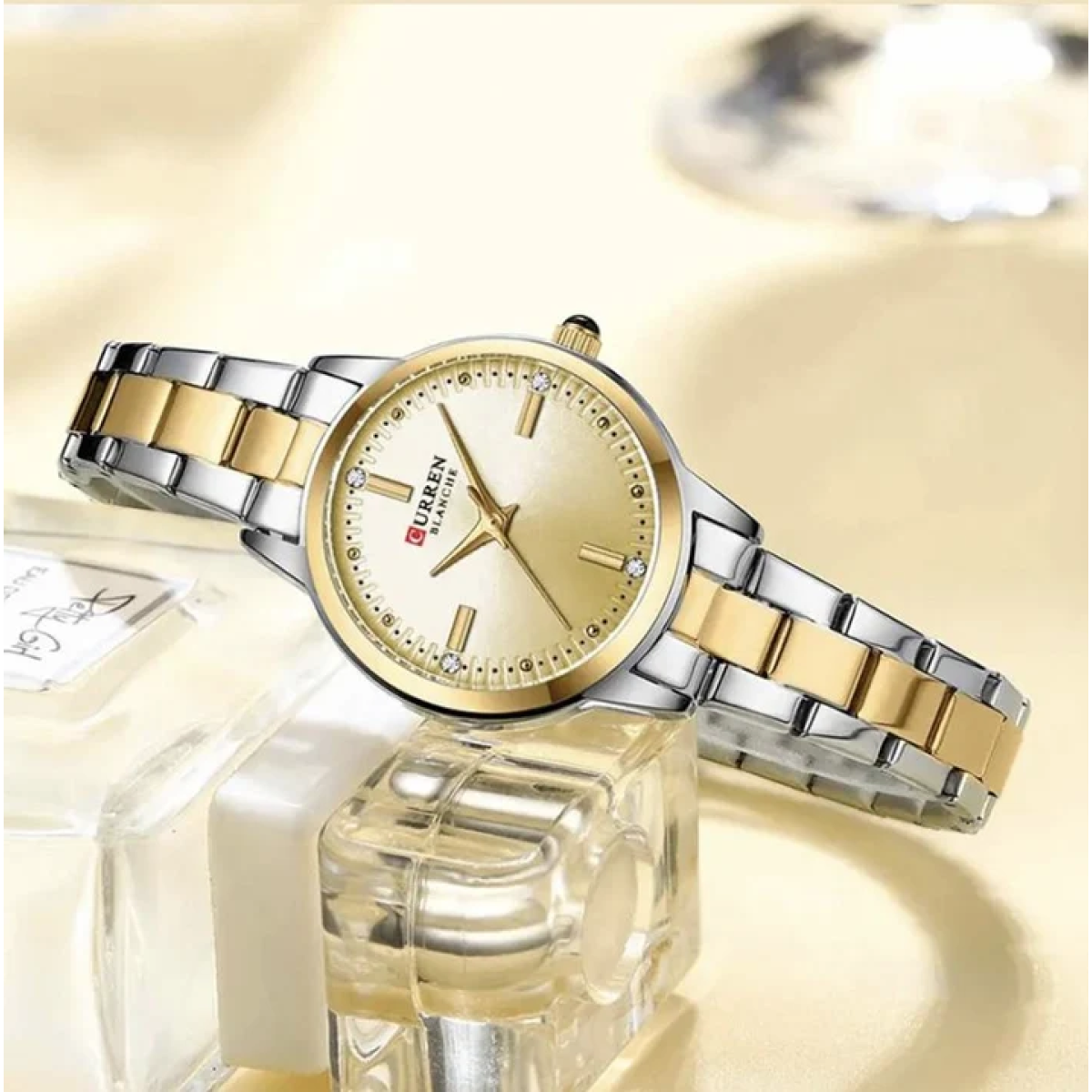 Γυναικείο Αναλογικό Ρολόι 28mm Quartz με Δίχρωμο Ατσάλινο Μπρασελέ Curren 9094-2 - Image 2