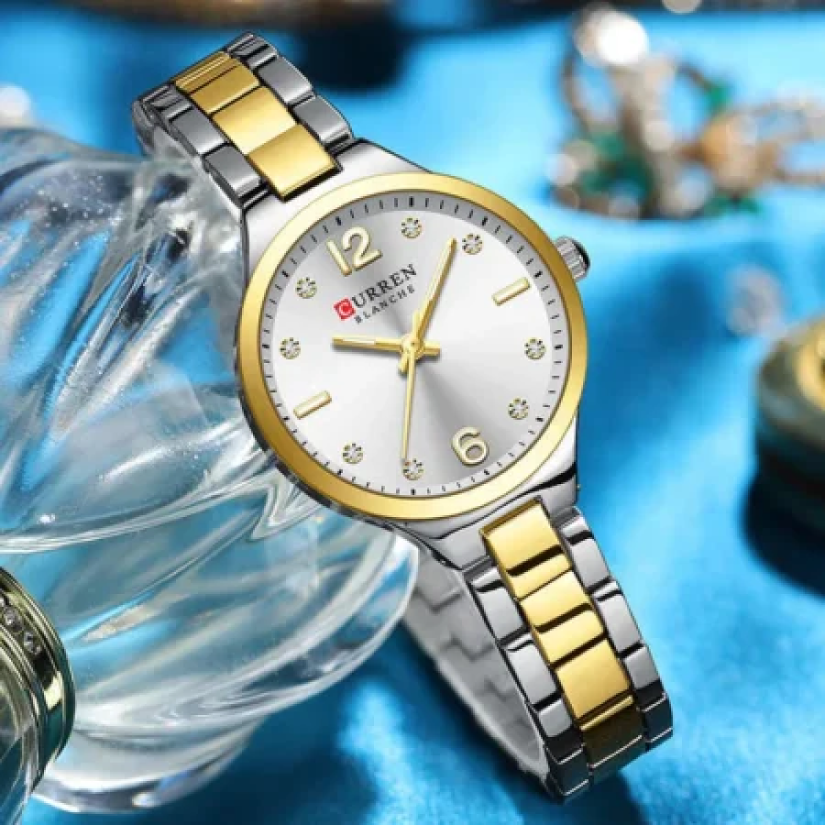 Γυναικείο Αναλογικό Ρολόι 31mm Quartz με Δίχρωμο Ατσάλινο Μπρασελέ Curren 9105-1 - Image 3