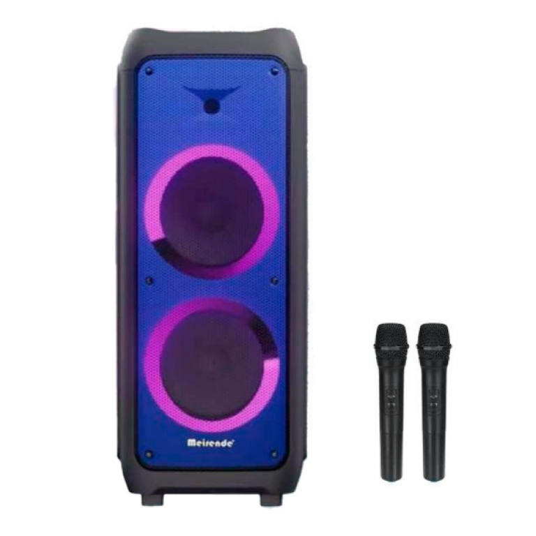Hχείο Bluetooth με Διπλά Woofer 12", 2 Ασύρματα Μικρόφωνα και LED Φωτισμό Meirende MR-1219