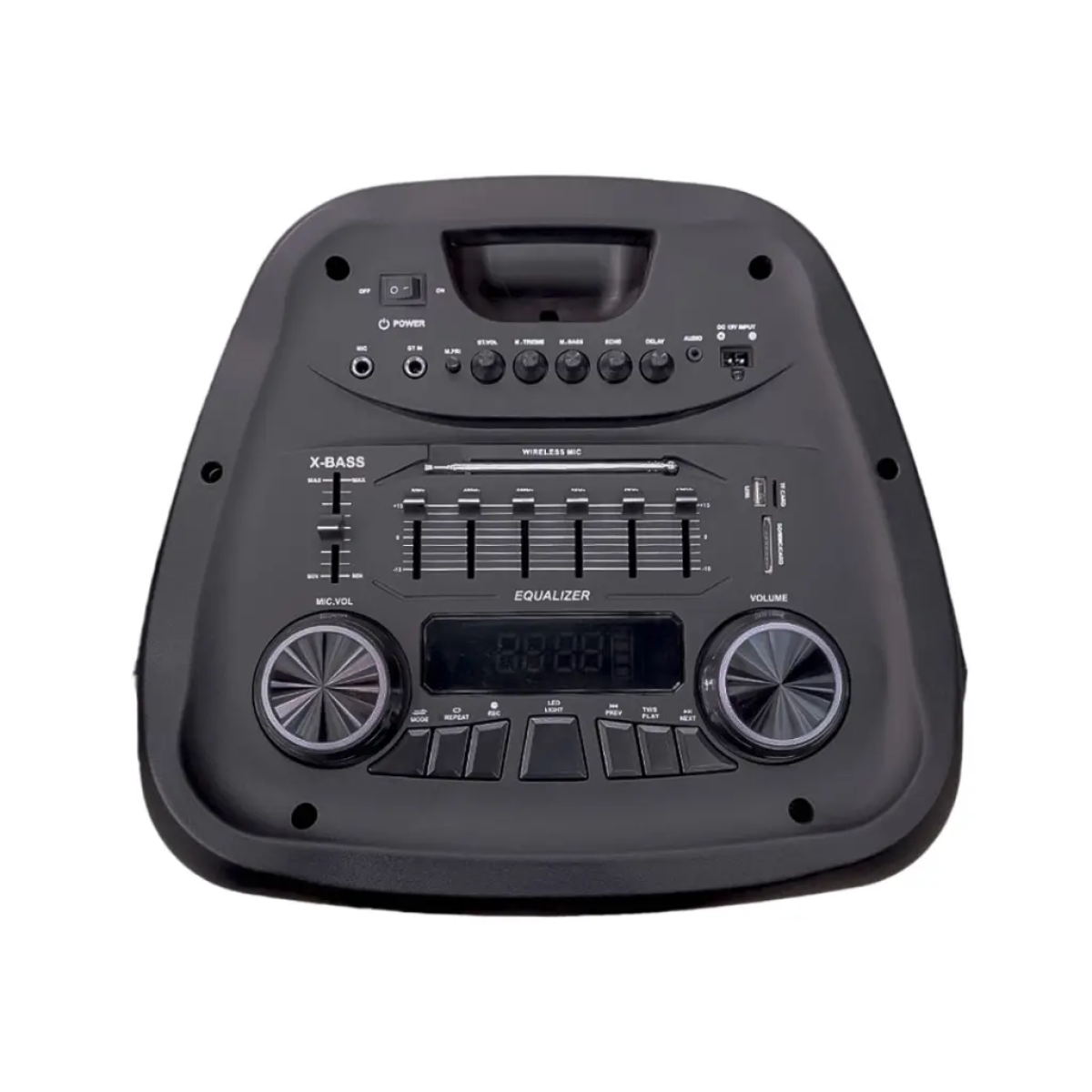 Hχείο Bluetooth με Διπλά Woofer 12", 2 Ασύρματα Μικρόφωνα και LED Φωτισμό Meirende MR-1219 - Image 2