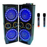 Hχείο Bluetooth με Διπλά Woofer 12", LED Φωτισμό & 2 Ασύρματα Μικρόφωνα Meirende MR-1212N