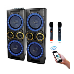 Hχείο Bluetooth με Διπλά Woofer 12", LED Φωτισμό & 2 Ασύρματα Μικρόφωνα Meirende MR-1212N - Image 2