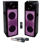 Hχείο Bluetooth με Διπλά Woofer 8", 2 Ασύρματα Μικρόφωνα και LED Φωτισμό Meirende MR-1818N