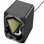Hoco DS30 Ηχεία Υπολογιστή 2.0 6W με RGB Φωτισμό Black