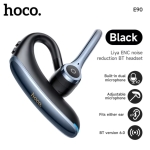 Hoco E90 - Ασύρματο In-Ear Mono Επαγγελματικό Bluetooth Headset με ENC σε Μαύρο Χρώμα