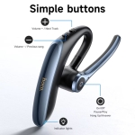 Hoco E90 - Ασύρματο In-Ear Mono Επαγγελματικό Bluetooth Headset με ENC σε Μαύρο Χρώμα